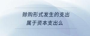 赊购形式发生的支出属于资本支出么