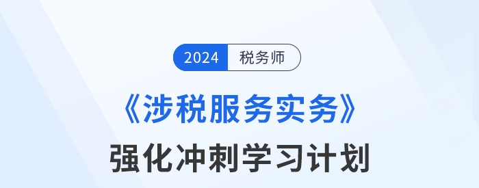 2024年税务师《涉税服务实务》强化冲刺阶段学习计划