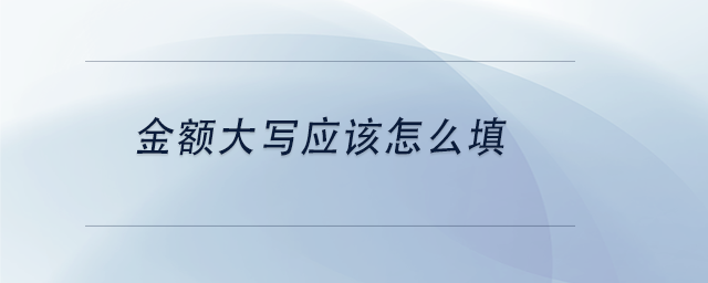 中级会计金额大写应该怎么填