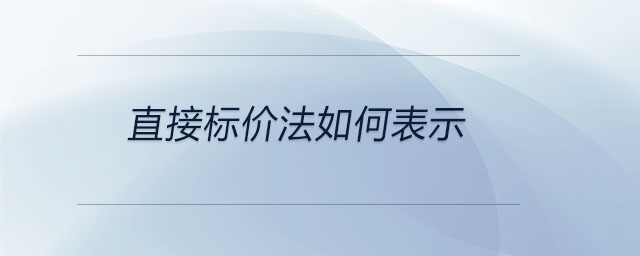 直接标价法如何表示