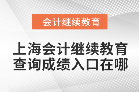 2024年上海会计继续教育查询成绩入口在哪？