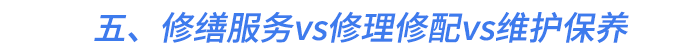 五、修缮服务vs修理修配vs维护保养