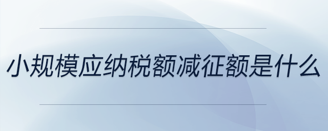 小规模应纳税额减征额是什么