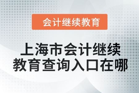 2024年上海市会计继续教育查询入口在哪？