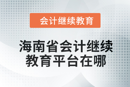 2024年海南省会计继续教育平台在哪？