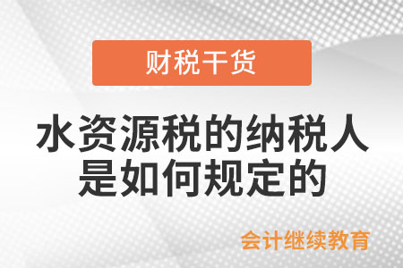 水资源税的纳税人是如何规定的？