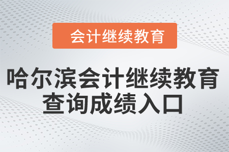 2024年哈尔滨会计继续教育查询成绩入口