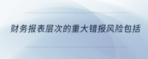 财务报表层次的重大错报风险包括