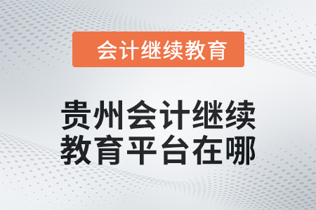 2025年贵州会计继续教育平台在哪？