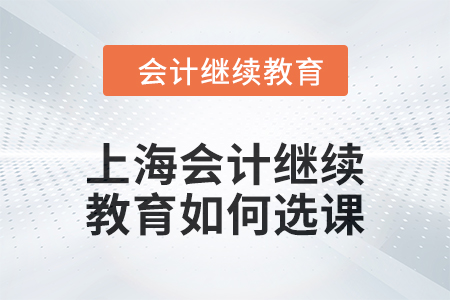 2024年上海东奥会计继续教育如何选课？