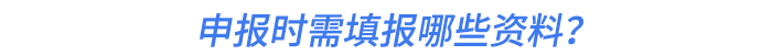 申报时需填报哪些资料？