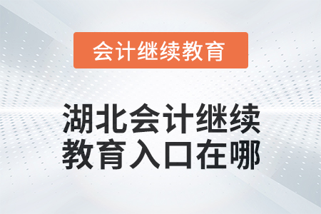 2025年湖北会计人员继续教育入口在哪？